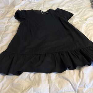 Black cotton baby doll dress